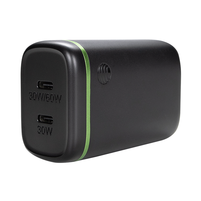 Dual Port 60W Power Delivery Wall Block (USB-C + USB-C)