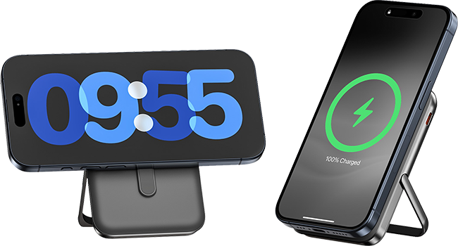 10K Magnetic Power Bank with Kickstand and LED Display