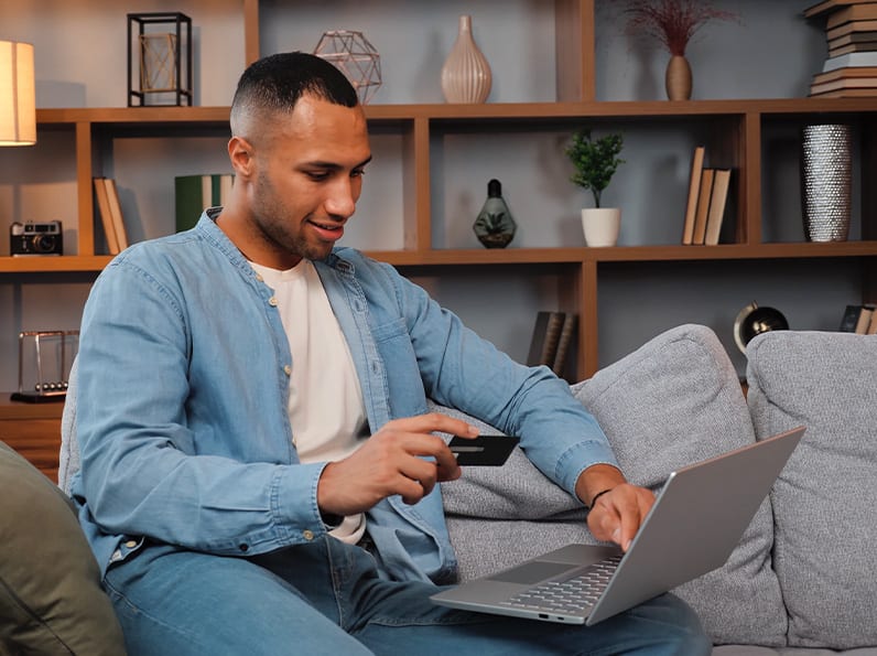 Man watching a laptop