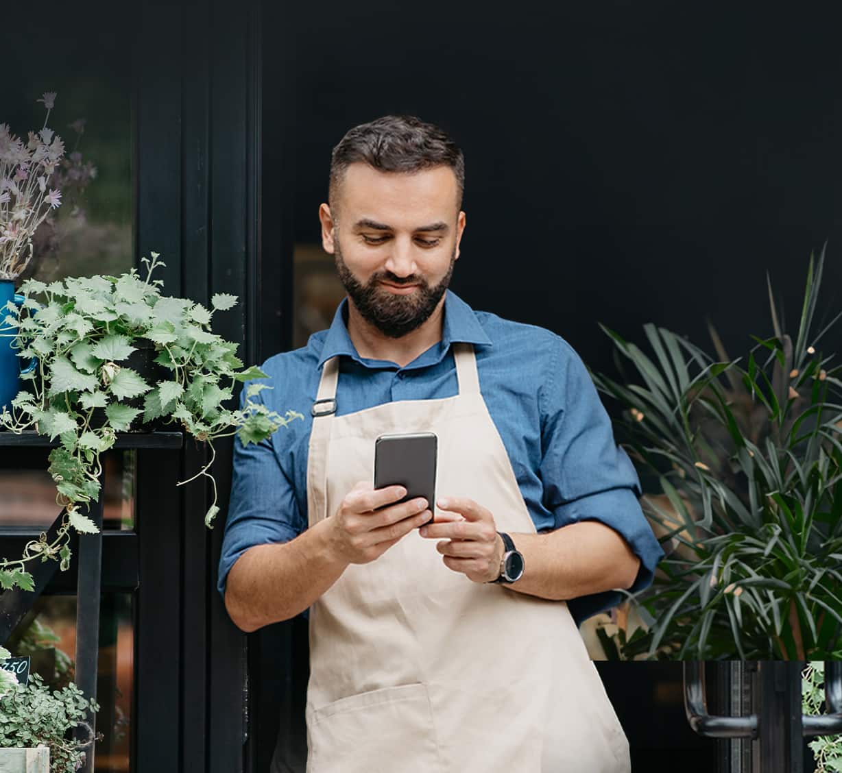 A Man watching mobile