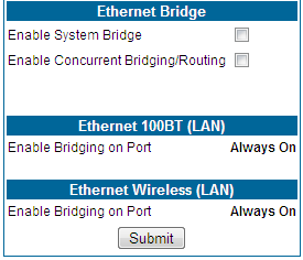 Enable Bridging on Port checkbox 