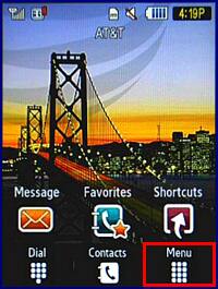 From the standby screen, tap Menu.