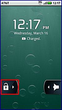 Slide the unlock tab to the right. NOTE: If a security lock is enabled, you will be prompted to enter it before you are able to proceed.