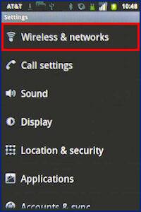 Select Wireless & networks.