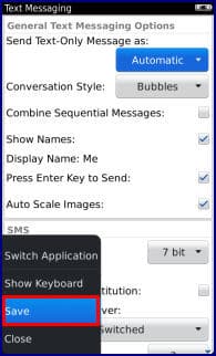 Blackberry Text Message