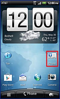 From the home screen, tap People.