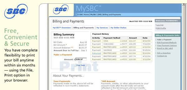 Sample of Payment Summary web page.