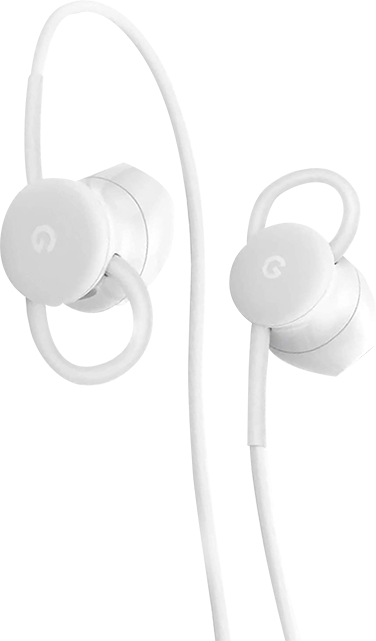 black and white earbuds