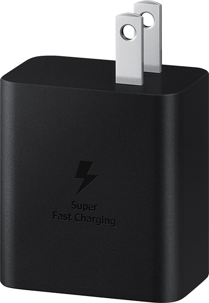 Official Samsung Black 45W Fast Charger and USB-C to USB-C Charge and Sync  Cable