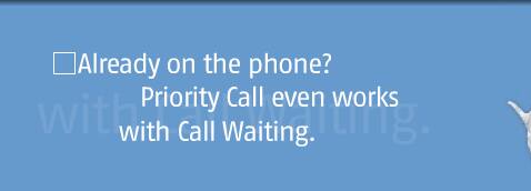 Already on the phone? Priority Call even works with Call Waiting.