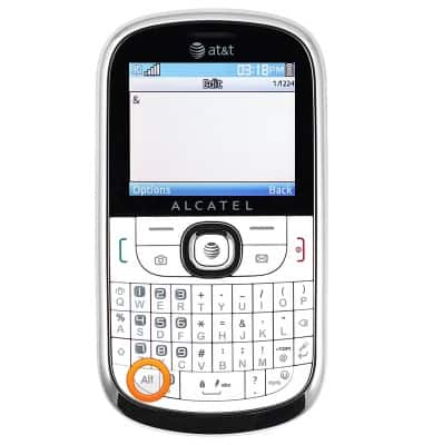 Alcatel 871A - Keyboard & typing - AT&T