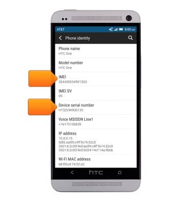 find htc model number