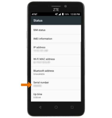 ZTE Maven 2 (Z831) - Find IMEI, Serial Number & Phone Number - AT&T