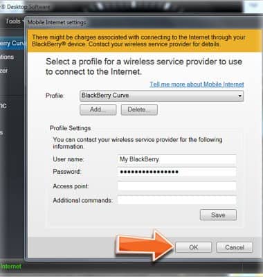 how to connect to internet using blackberry desktop manager