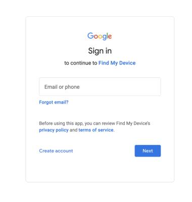 google find my device with email