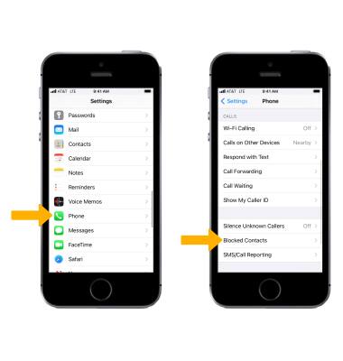 block blocked numbers iphone se calls unblock select screen