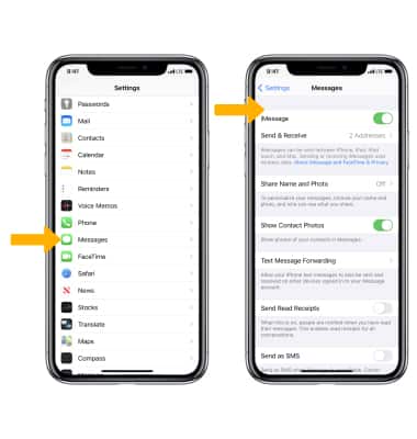 Apple Iphone Xs Xs Max Messaging Settings At T