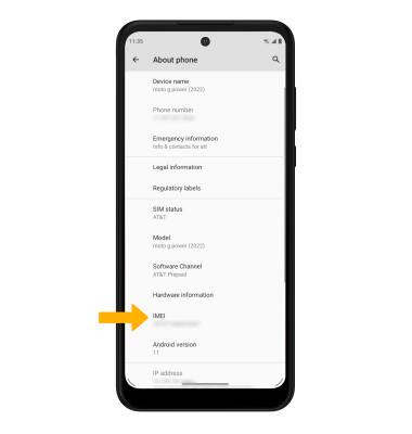Motorola moto g POWER (XT2165-2) - Find IMEI, Phone & Serial Number - AT&T