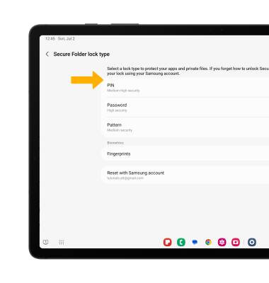 galaxy tab a7 secure folder