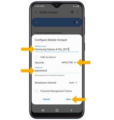 samsung a10 hotspot