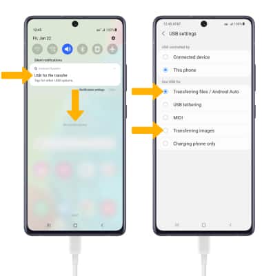 change setting on the s8 for usb to connect to mac