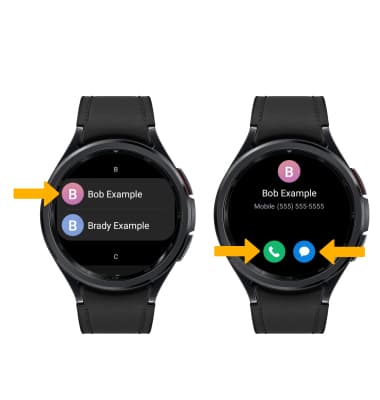 Samsung galaxy cheap watch contacts