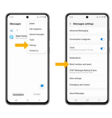 Samsung Galaxy S21 FE (SM-G990U) - Block or Unblock Messages - AT&T
