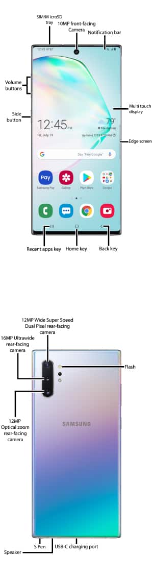 Especificações de Samsung Galaxy Note 10 Plus