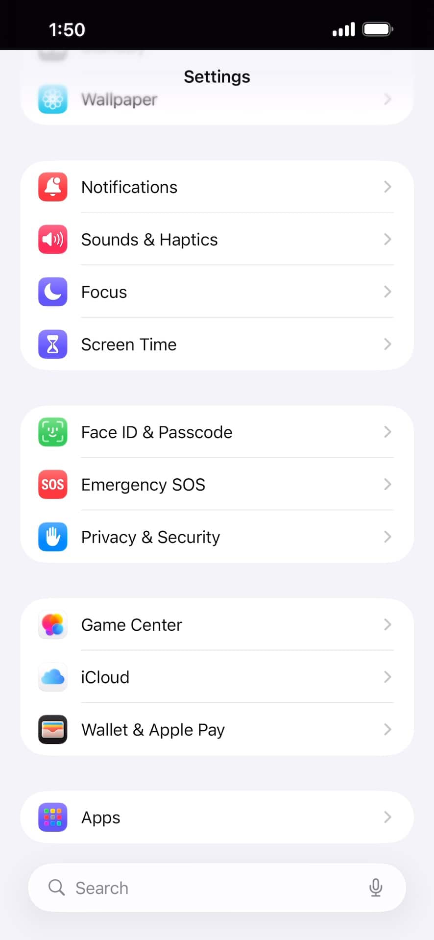From the Settings app, scroll to and tap Apps.
