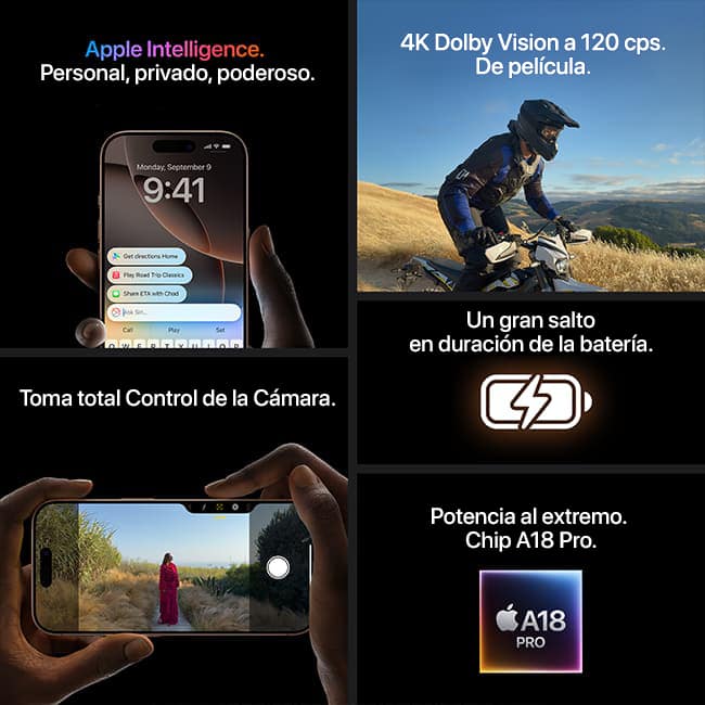 Apple iPhone 16 Pro, titanio del desierto (consulta de producto 8)