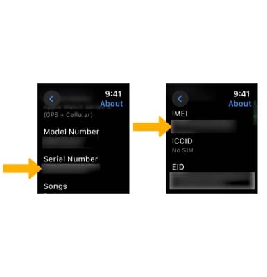 Apple Watch Series 7 41mm 44mm Find IMEI Serial Number AT T