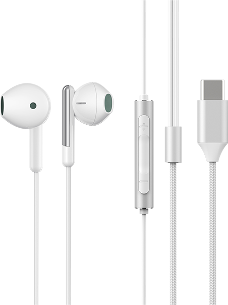 AT&T Essentials Corded Earbuds USB-C - White  (Product view 1)