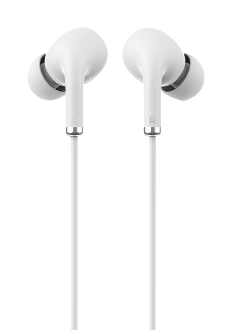 AT&T Essentials Corded Noise Isolating Silicone Earbuds USB-C - White  (Product view 9)