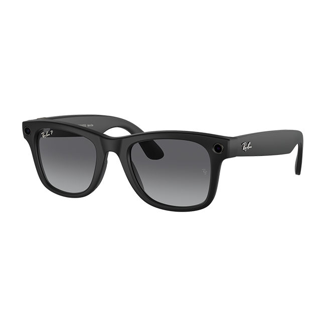 Ray-Ban Meta Wayfarer Large Smart Glasses - Matte Black Polarized - Gradient Graphite  (Product view 7)