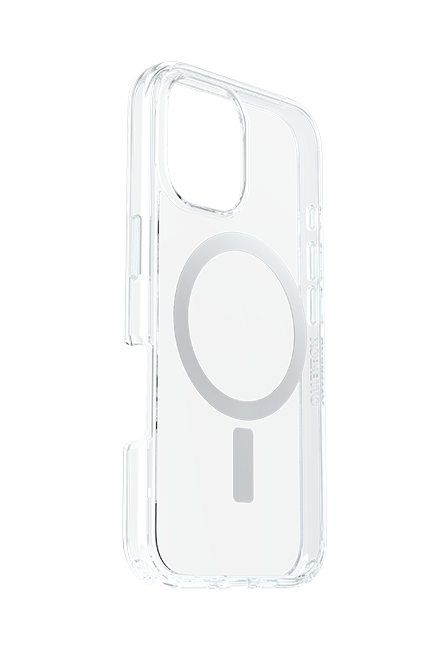 Estuche OtterBox Symmetry Series+ con MagSafe para el iPhone 16, transparente (consulta de producto 3)