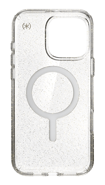 Estuche Speck Presidio Lux con MagSafe dorado para iPhone 16 Pro Max, con brillos (consulta de producto 4)