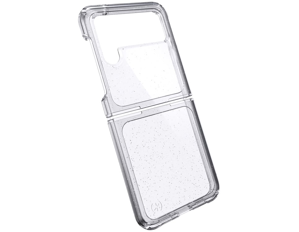 Speck Presidio Perfect-Clear Fold Glitter Galaxy Z Flip4 Cases