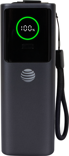 AT&T 25KMAH Power Bank with Retractable Cable 100W