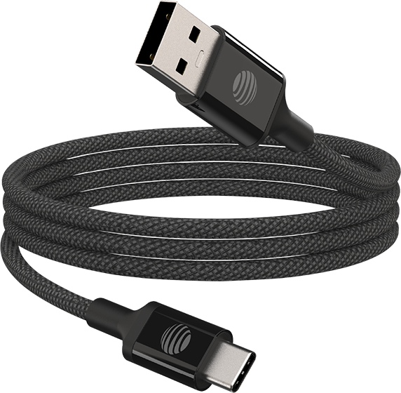 AT&T 6ft USB A to Type C Cable - Black  (Product view 1)