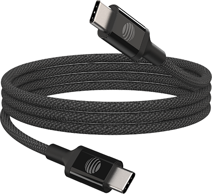 Cable USB C a C de 6 pies de AT&T, negro (consulta de producto 1)