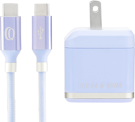 Carson & Quinn 30W Solid Blue Wall Adapter+Jelly Cable (USB-C to USB-C ...