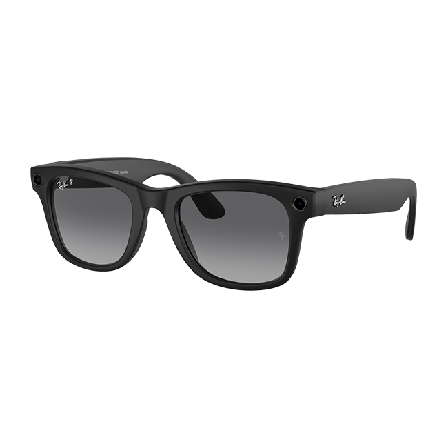 Ray-Ban Meta Wayfarer Standard Smart Glasses - Matte Black - Gradient Graphite  (Product view 8)