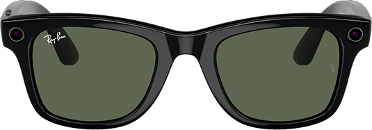 Gafas inteligentes Ray-Ban Meta Wayfarer estándar, negro brillante, verde (consulta de producto 2)