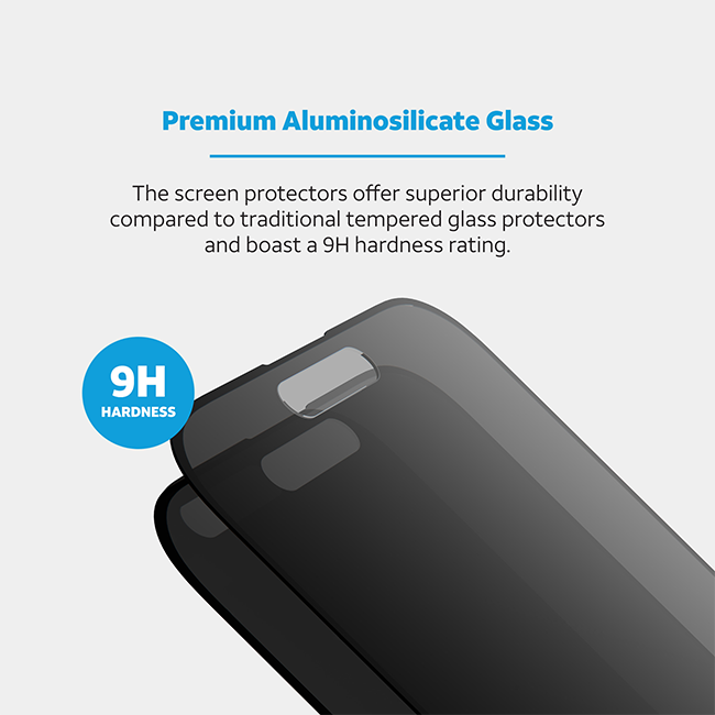 AT&T Essentials Tempered Glass 2 Pack Privacy Screen Protectors - iPhone 15 Pro Max - Clear  (Product view 4)