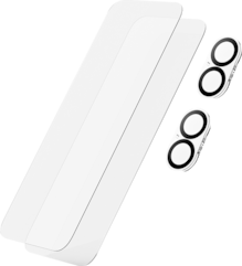 Protectores para pantalla de vidrio templado AT&T Essentials, paquete de 2 + protectores para cámara, paquete de 2 - iPhone 17