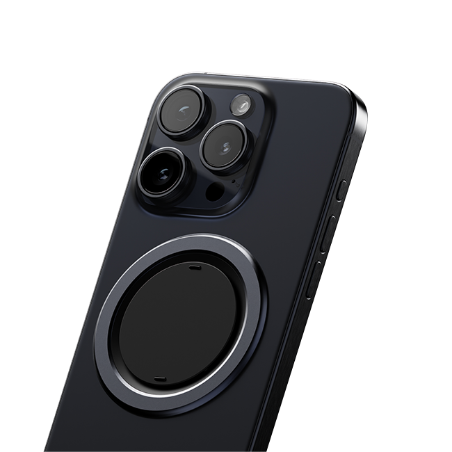 ohsnap Snap4 Luxe Magnetic Grip with Wireless Charging Pass Thru - Obsidian Black  (Product view 3)