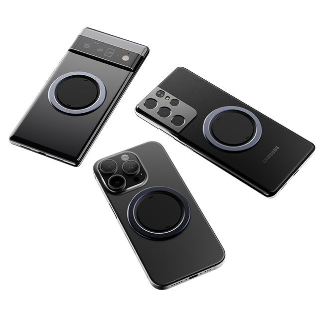 ohsnap Snap4 Luxe Magnetic Grip with Wireless Charging Pass Thru - Obsidian Black  (Product view 6)