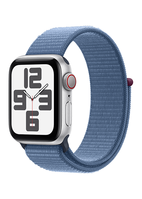 Apple Watch SE 2.ª gen. (2022) - 40 mm, aluminio plateado con correa deportiva azul invierno (consulta de producto 2)