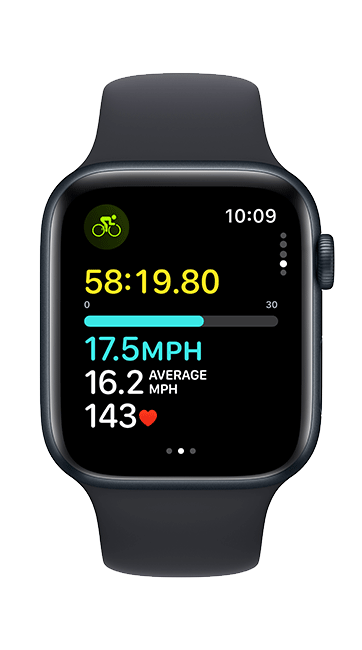 Apple Watch SE 2nd Gen (2022) - 44mm - Midnight Aluminum Midnight Sport S-M  (Product view 7)