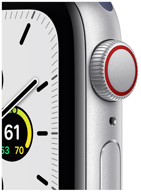 Apple Watch SE - 40mm - Silver Aluminum Deep Navy Sport  (Product view 3)